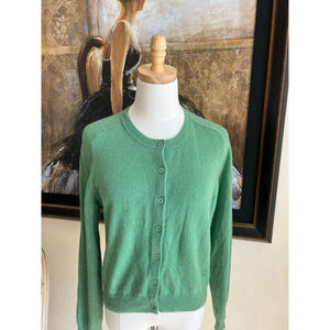 DOEN Claudine Cardigan M Light Kelly Green Cashmere